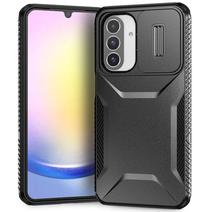 For Samsung Galaxy A26 5G Case Camshield TPU+PC Phone Cover Non-Slip Side Edge - Black
