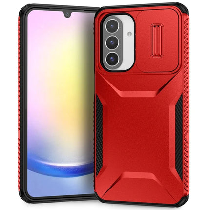 For Samsung Galaxy A26 5G Case Camshield TPU+PC Phone Cover Non-Slip Side Edge - Red