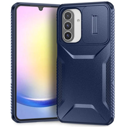 For Samsung Galaxy A26 5G Case Camshield TPU+PC Phone Cover Non-Slip Side Edge - Blue