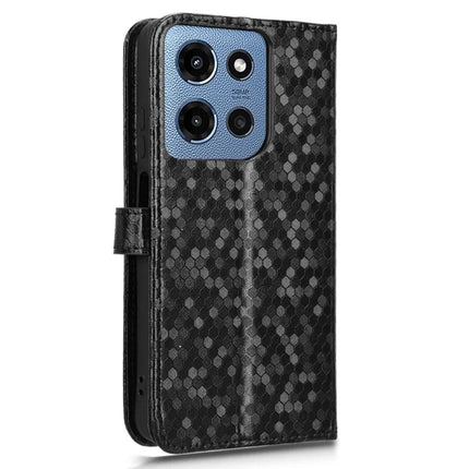 For Motorola Moto G Power (2025) / G Play (20 Case Wallet Dot Pattern Imprint PU Leather Phone Cover