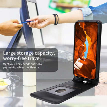 For Motorola Moto G Play (2025) 5G / G Power (2025) Case with Card Slot Magnetic Vertical Flip Leather Phone Cover