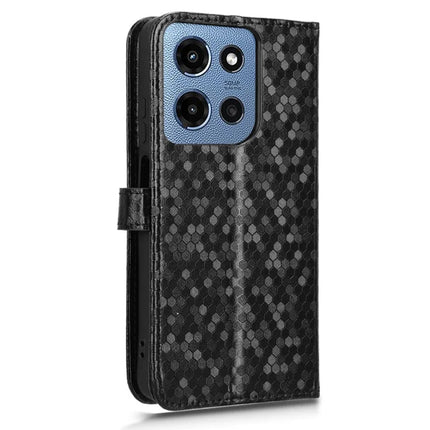 For Motorola Moto G 5G (2025) Wallet Case Dot Pattern Imprint PU Leather Phone Cover