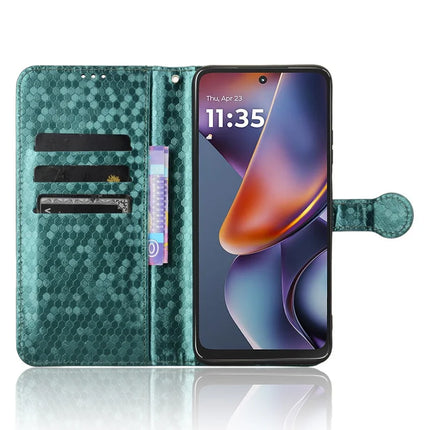 For Motorola Moto G 5G (2025) Wallet Case Dot Pattern Imprint PU Leather Phone Cover