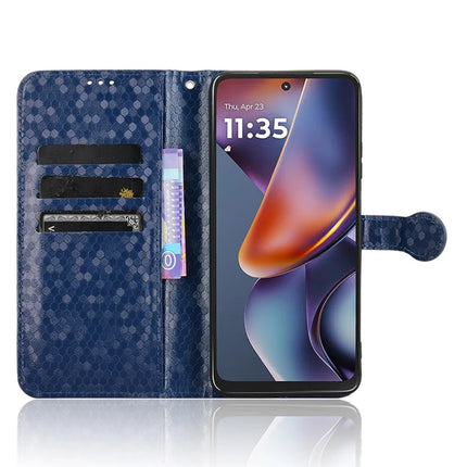 For Motorola Moto G 5G (2025) Wallet Case Dot Pattern Imprint PU Leather Phone Cover