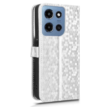 For Motorola Moto G 5G (2025) Wallet Case Dot Pattern Imprint PU Leather Phone Cover
