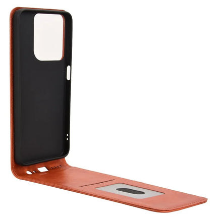 For Motorola Moto G 5G (2025) Case with Card Slot Magnetic Vertical Flip Leather Phone Cover