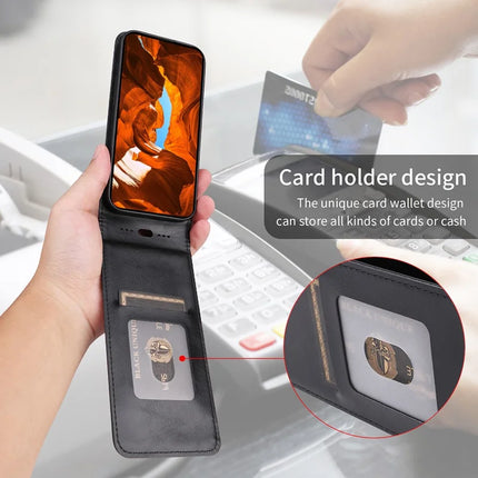 For Motorola Moto G 5G (2025) Case with Card Slot Magnetic Vertical Flip Leather Phone Cover