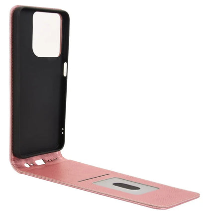 For Motorola Moto G 5G (2025) Case with Card Slot Magnetic Vertical Flip Leather Phone Cover
