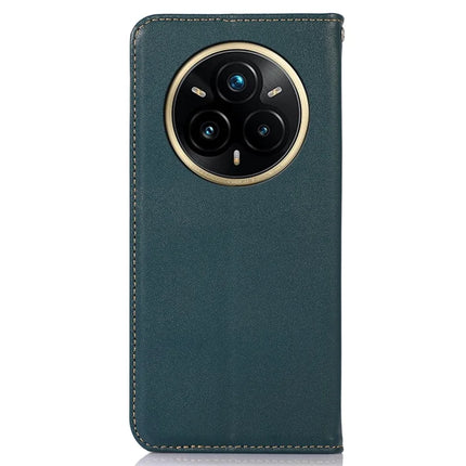 KHAZNEH For Realme 14 Pro+ 5G Case Wallet Genuine Cow Leather Phone Cover Nappa Texture