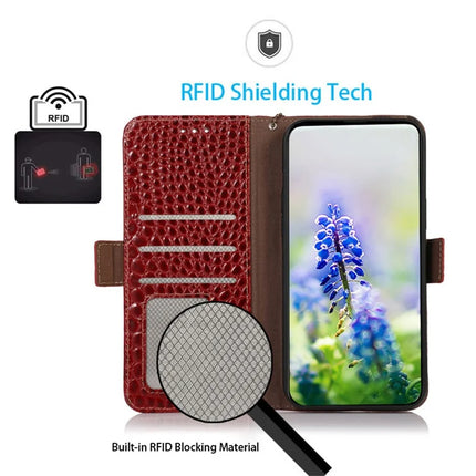 For Realme 14 Pro+ 5G Case Wallet Crocodile Texture Genuine Cow Leather Phone Cover