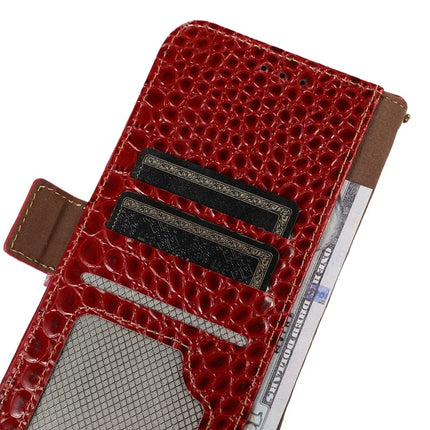 For Realme 14 Pro+ 5G Case Wallet Crocodile Texture Genuine Cow Leather Phone Cover
