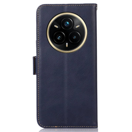 For Realme 14 Pro 5G Case RFID Blocking Genuine Cow Leather Wallet Phone Cover