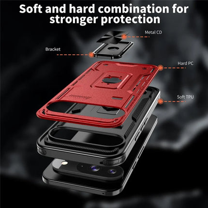 For Google Pixel 9 / 9 Pro Case Ring Kickstand Anti-Drop PC + TPU Phone Cover