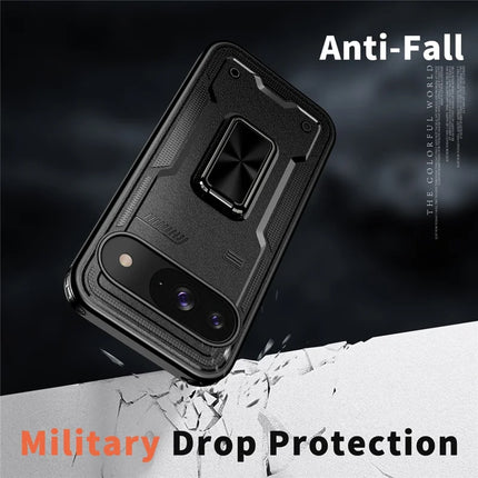 For Google Pixel 9 / 9 Pro Case Ring Kickstand Anti-Drop PC + TPU Phone Cover