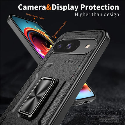 For Google Pixel 9 / 9 Pro Case Ring Kickstand Anti-Drop PC + TPU Phone Cover