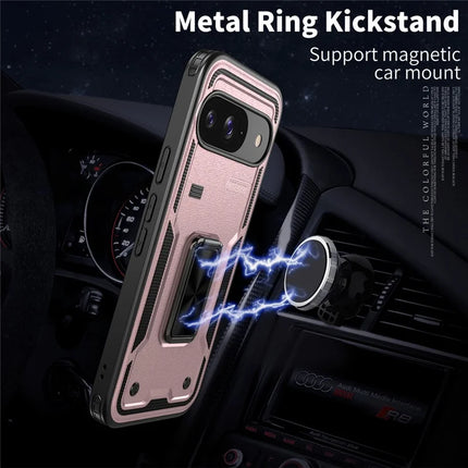 For Google Pixel 9 / 9 Pro Case Ring Kickstand Anti-Drop PC + TPU Phone Cover
