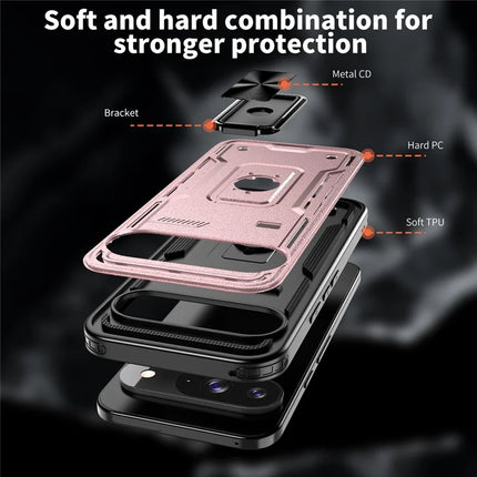 For Google Pixel 9 / 9 Pro Case Ring Kickstand Anti-Drop PC + TPU Phone Cover
