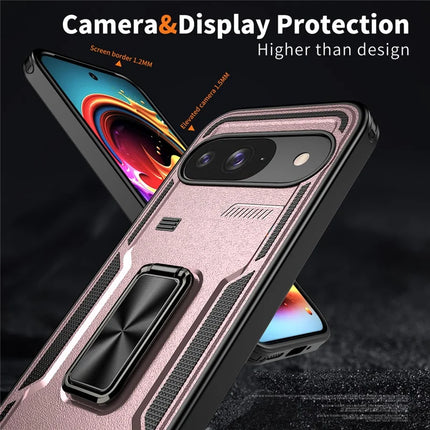 For Google Pixel 9 / 9 Pro Case Ring Kickstand Anti-Drop PC + TPU Phone Cover