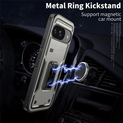 For Google Pixel 9 / 9 Pro Case Ring Kickstand Anti-Drop PC + TPU Phone Cover