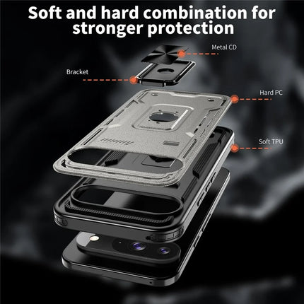 For Google Pixel 9 / 9 Pro Case Ring Kickstand Anti-Drop PC + TPU Phone Cover