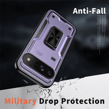 For Google Pixel 9 / 9 Pro Case Ring Kickstand Anti-Drop PC + TPU Phone Cover