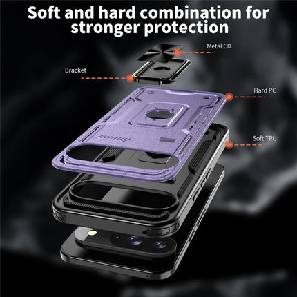For Google Pixel 9 / 9 Pro Case Ring Kickstand Anti-Drop PC + TPU Phone Cover