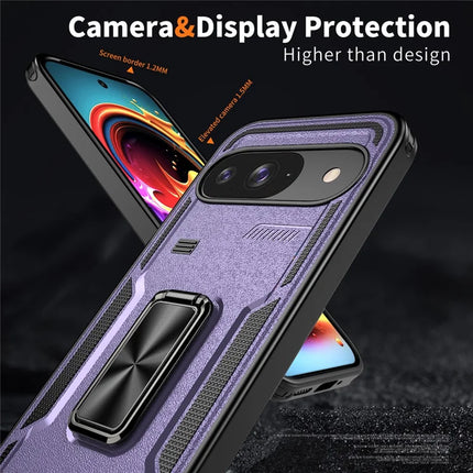 For Google Pixel 9 / 9 Pro Case Ring Kickstand Anti-Drop PC + TPU Phone Cover