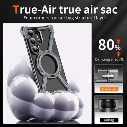 For Samsung Galaxy S23 Ultra Case Military Grade Anti Drop Rotating Kickstand Titanium Alloy Bumper Phone Cover
