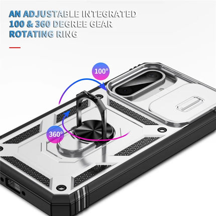 For 	Samsung Galaxy A56 5G Case TPU+PC Slide Camshield Kickstand Phone Cover