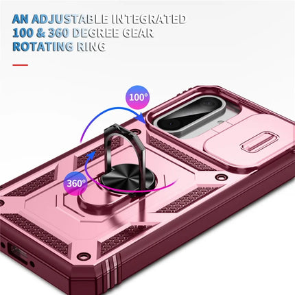 For 	Samsung Galaxy A56 5G Case TPU+PC Slide Camshield Kickstand Phone Cover