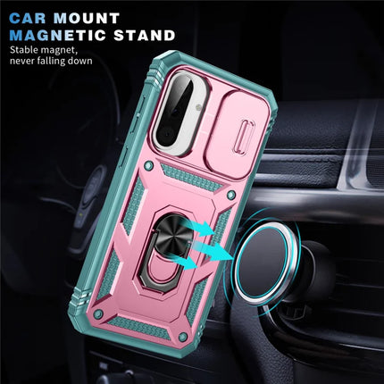 For 	Samsung Galaxy A56 5G Case TPU+PC Slide Camshield Kickstand Phone Cover