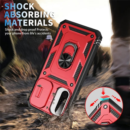 For 	Samsung Galaxy A56 5G Case TPU+PC Slide Camshield Kickstand Phone Cover