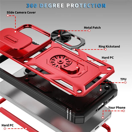 For 	Samsung Galaxy A56 5G Case TPU+PC Slide Camshield Kickstand Phone Cover