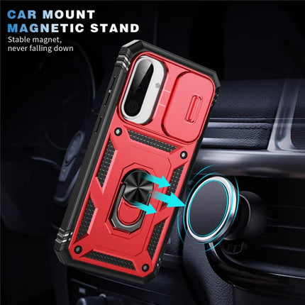 For 	Samsung Galaxy A56 5G Case TPU+PC Slide Camshield Kickstand Phone Cover