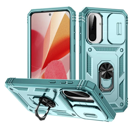 For 	Samsung Galaxy A56 5G Case TPU+PC Slide Camshield Kickstand Phone Cover - Green