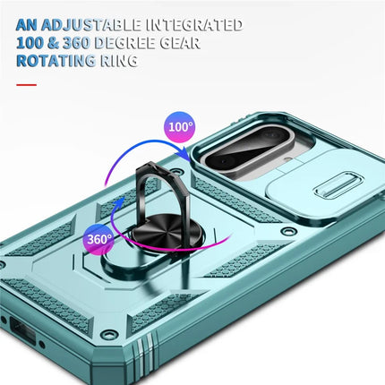For 	Samsung Galaxy A56 5G Case TPU+PC Slide Camshield Kickstand Phone Cover