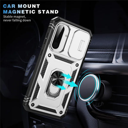 For Samsung Galaxy A36 5G Case TPU+PC Slide Camshield Kickstand Phone Cover