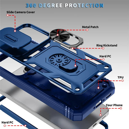 For Samsung Galaxy A36 5G Case TPU+PC Slide Camshield Kickstand Phone Cover
