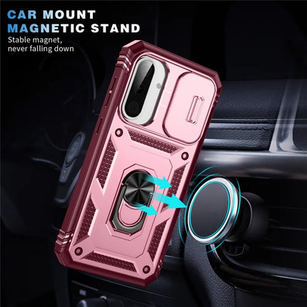 For Samsung Galaxy A36 5G Case TPU+PC Slide Camshield Kickstand Phone Cover