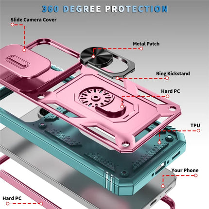 For Samsung Galaxy A36 5G Case TPU+PC Slide Camshield Kickstand Phone Cover