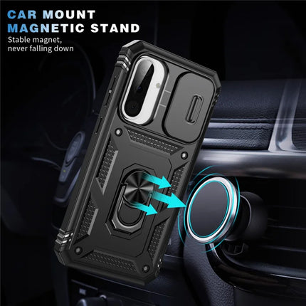 For Samsung Galaxy A36 5G Case TPU+PC Slide Camshield Kickstand Phone Cover