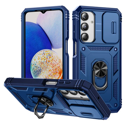 For Samsung Galaxy A26 5G Case TPU+PC Slide Camshield Kickstand Phone Cover - Blue