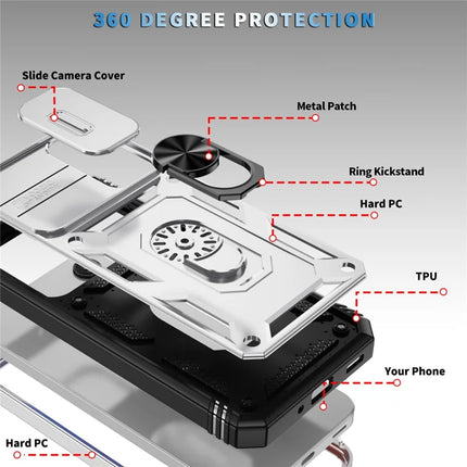 For Samsung Galaxy A26 5G Case TPU+PC Slide Camshield Kickstand Phone Cover