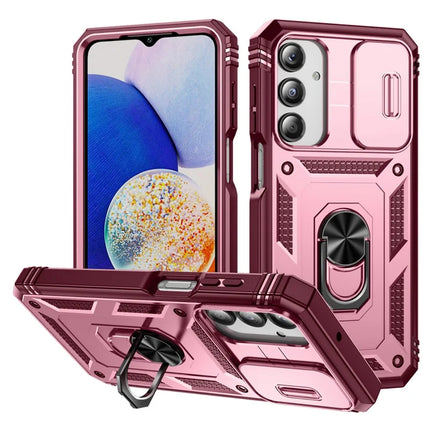 For Samsung Galaxy A26 5G Case TPU+PC Slide Camshield Kickstand Phone Cover - Dark Red