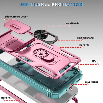 For Samsung Galaxy A26 5G Case TPU+PC Slide Camshield Kickstand Phone Cover