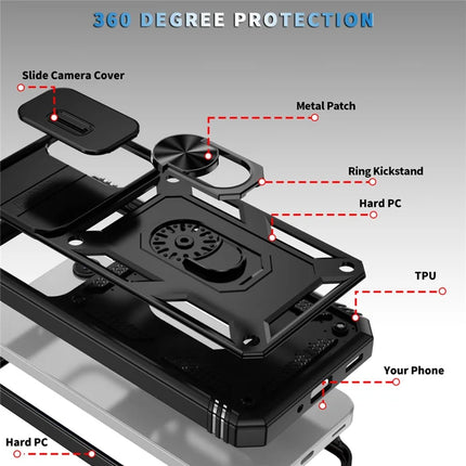 For Samsung Galaxy A26 5G Case TPU+PC Slide Camshield Kickstand Phone Cover