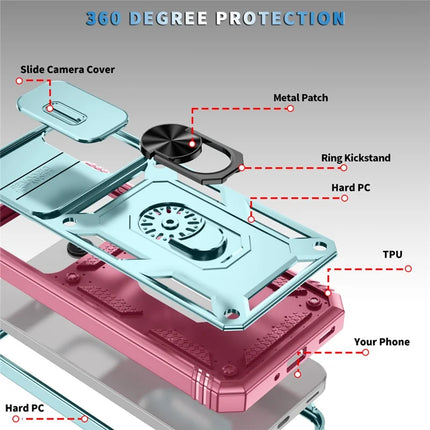 For Samsung Galaxy A26 5G Case TPU+PC Slide Camshield Kickstand Phone Cover