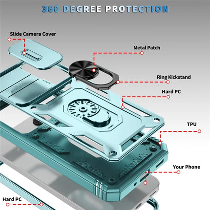 For Samsung Galaxy A26 5G Case TPU+PC Slide Camshield Kickstand Phone Cover