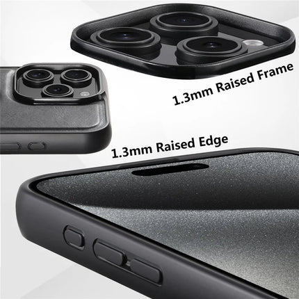 SUTENI G3 For iPhone 16 Pro Max Case Compatible with MagSafe Waxy Texture 360° Rotating Kickstand Leather Phone Back Cover