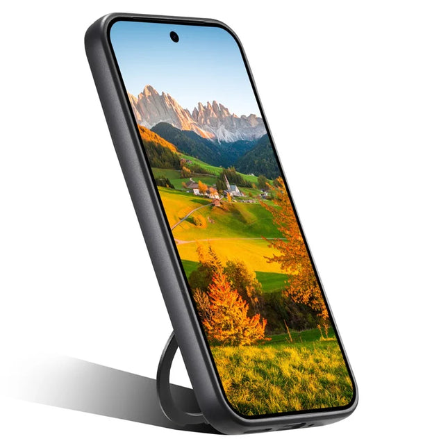 SUTENI G3 For Google Pixel 9 Pro XL Case Compatible with MagSafe Carbon Fiber Texture Rotating Kickstand Leather Phone Back Cover